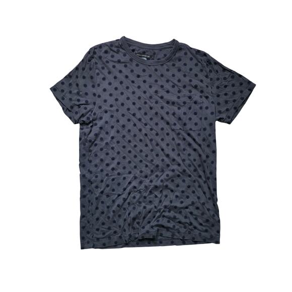 French Connection Navy Printed T-Shirt Men’s L Round Neck - Picture 1 of 6